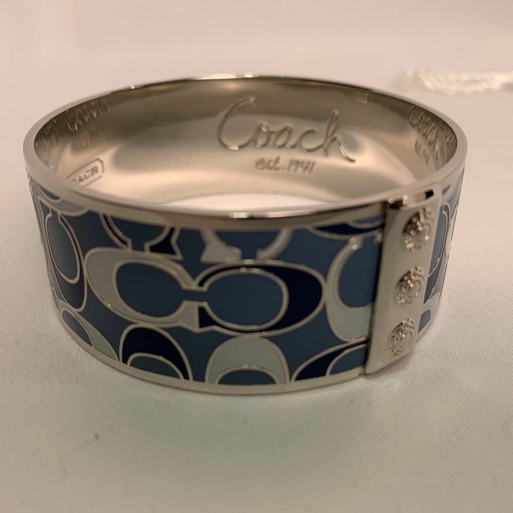 Coach Blue Silver Bangle Bracelet - Picture 6 of 10